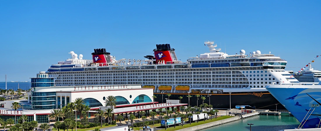 Disney Fantasy cruise ship at Port Canaveral terminal